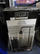 *Steel Table Lamp with Edison Bulb