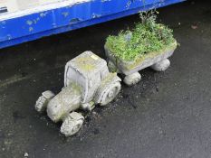 *Garden Planter in the Form of a Tractor & Trailer