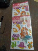 *Two Mermaid Room Decor Stickers