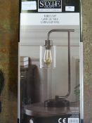*Steel Table Lamp with Edison Bulb
