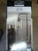 *Steel Table Lamp with Edison Bulb