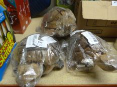 *Three Coconut Shell Turtle Garden Ornaments