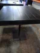 *Black Square Topped Pub Table on Metal Pedestal B
