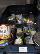 *Box of Assorted Tins of Vegetables