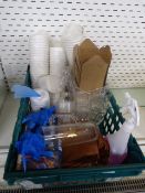 *Box Containing Food Tubs, Cleaning Materials, ett