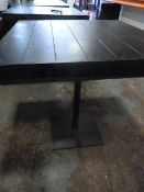*Black Square Topped Pub Table on Metal Pedestal B