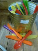 *Tin of Plastic Knives and Spoons
