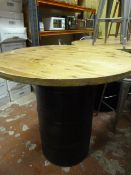 *Pine Topped Oil Drum Pub Table