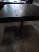 *Black Square Topped Pub Table on Metal Pedestal B
