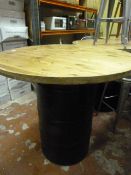 *Pine Topped Oil Drum Pub Table