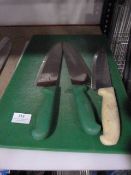 *Three Kitchen KNives and Two Chopping Boards