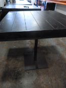 *Black Square Topped Pub Table on Metal Pedestal B