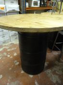 *Pine Topped Oil Drum Pub Table