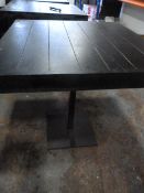 *Black Square Topped Pub Table on Metal Pedestal B
