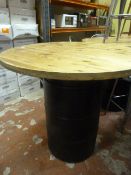 *Pine Topped Oil Drum Pub Table