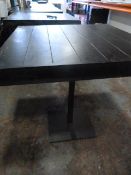 *Black Square Topped Pub Table on Metal Pedestal B