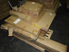 *Pallet Containing Assorted Flat Pack Bed Componen