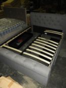 *King Size Bed in Grey Finish with Button Back Hea