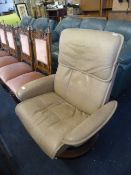 Stressless Light Brown Leatherette Reclining Armch