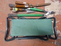 Folding Garden Stool, Sheers, etc.