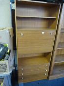Teak Wall Unit with Fold Down Front