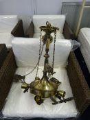 Brass Effect Five Spot Ceiling Light Fitting