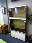 1970's Teak, Chrome & White Wall Unit