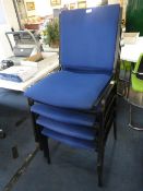 *Set of Four Blue Upholstered Office Chairs