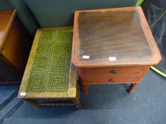 Oak Tile Topped Coffee Table and Painted Two Door
