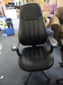 *Black Vinyl Swivel Office Armchair