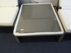 *Rattan Coffee Table with Glass Top