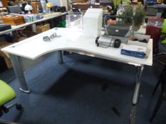 *White & Grey Metal Reception Desk