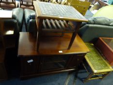 Oak Tile Top Occasional Table and a Rosewood Effec