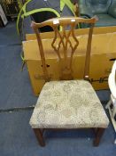 Georgian Oak Dining Chair with Upholstered Seat