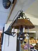 Copper & Wrought Metal Effect Four Branch Ceiling