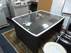 *Rattan Dining Table with Glass Top