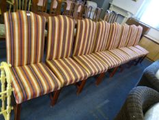 Set of 8 Highback Dining Chairs with Stripe Patter