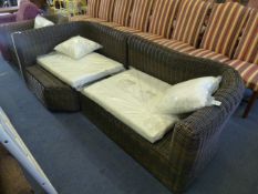 *Rattan Cane Two Seat Sofa and Corner Unit