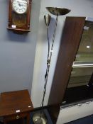 Polished Steel Twin Spot Uplighter Standard Lamp