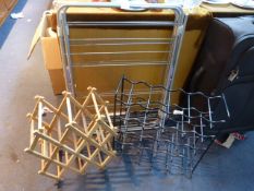 Folding Clothes Airer and a Metal Wine Rack