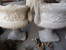 Pair of Antique Style Garden Urns