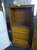 Victorian Oak Cabinet with Three Drawers