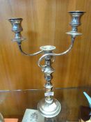Silver Plated Three Branch Candelabra