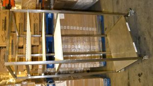 1 x Wheeled Stainless Steel Rack With 3 x White Wire Rack Shelves - Dimensions: 74.5 x 70 x 185cm -