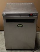 1 x Foster Single Door Under Counter Fridge - Model HR150 - H85 x W65 x D60 cms - Stainless Steel