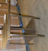 1 x Adjustable Height Stainless Steel Chute Table - Dimensions: 105 x 80 x 100cm (At High End) - Ref