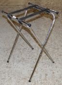 7 x Folding Food Tray Stands - Chrome Finish - CL301 - Ref JP305 - Location: Altrincham WA14