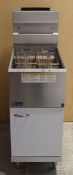 1 x Pitco Natural Gas Twin Basket Deep Fryer - Purchased New 30/11/2017 - Model 35C+ - Stainless