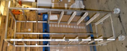 1 x Wheeled Stainless Steel Tray Rack For 8 Trays - Dimensions: 52 x 63.5 x 190.5cm - Ref: MC134 - C
