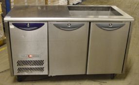 1 x Williams Two Door Counter Top Refrigerated Salad Prep Bench - Model HO3U - 240v - H86 x W142 x